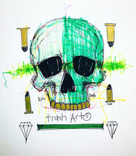 Jeff Green Trash Art Mixed media on paper