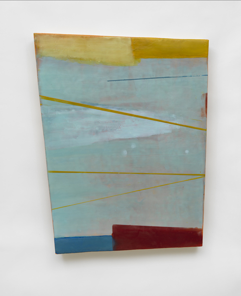 Jeffrey Hirst Structural Alterations encaustic on shaped panel