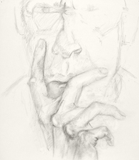 Jeffrey Saldinger Self-portrait drawings graphite on paper