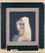 Jeffrey Saldinger Self-portrait oil sketches oil on linen taped to masonite