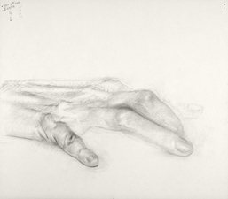 Jeffrey Saldinger Paintings and drawings of my left hand graphite on paper