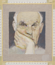 Jeffrey Saldinger Self-portrait oil sketches oil on linen  taped to masonite