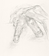 Jeffrey Saldinger Paintings and drawings of my left hand graphite on paper