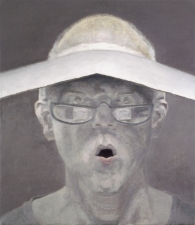 Jeffrey Saldinger Self-portrait paintings oil on lilnen