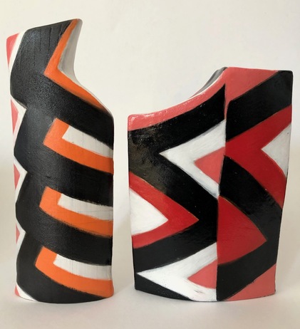 Handbuilt Ceramics slab built clay, glazed