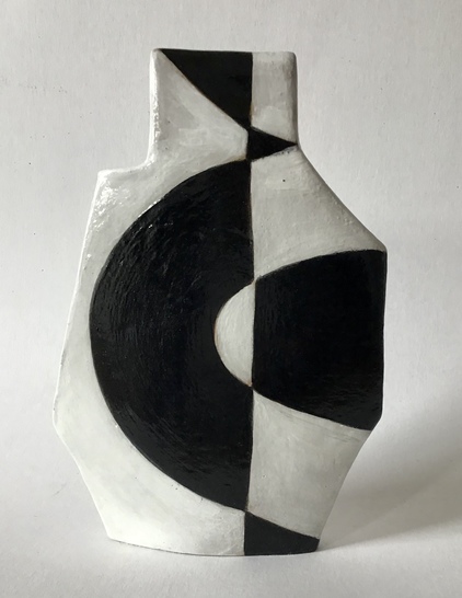   Ceramics Slab-built clay, glazed