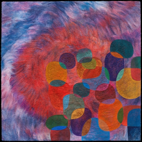 Jenne Giles Felt Paintings: Convivial Series merino wool, silk, mixed media