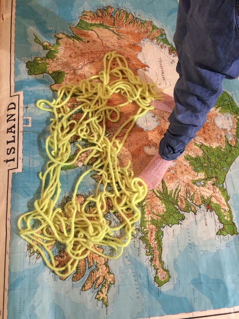 Brave New World 2015 Brave New World Icelandic wool + vintage school map