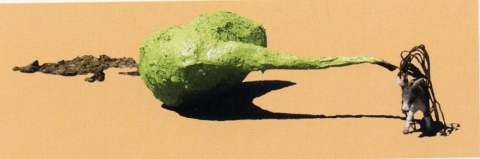 Antonio's Load Solaina de Pilono, Galicia, SPAIN found toy, metal, paper, acyrlic, dirt