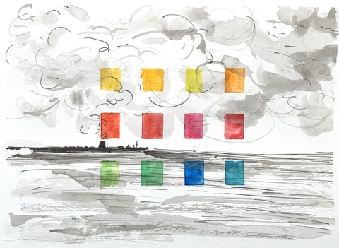  Over Selkirk ink + watercolor on paper