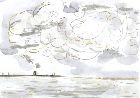  Over Selkirk ink + color pencil on paper