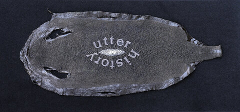 J E N P E P P E R  Utter History Lettering on taxidermy Sting Ray skin