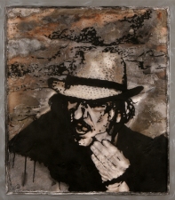 Jeph Gurecka solo exhibition, "Salt, Soil, Ash"  2006 31Grand Gallery, Brooklyn, New York Salt,soil,ash,charcoal,concrete,flocking, archival resin on board