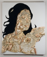 Jeph Gurecka solo exhibition, "Shiny Bright Souvenir", 2008 31Grand Gallery, New York, NY. shellfish shells, pearls, flocking,resin,wood 