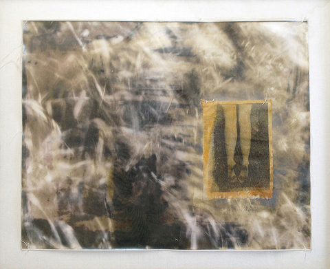 Jeri Coppola Older work toned gelatin silver print, latex and canvas