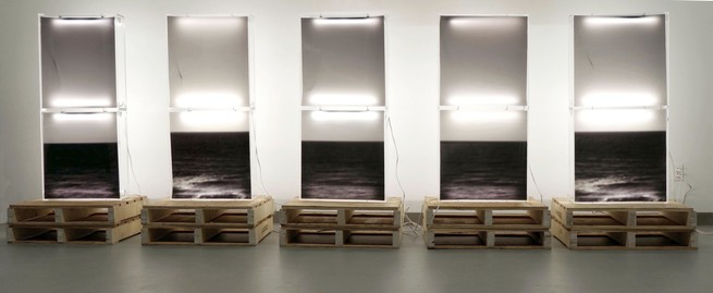 Jeri Coppola Eternal Recurrence of the Same lightbox, duratrans, pallets