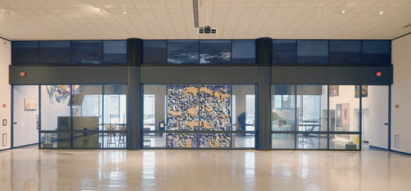 Jeri Coppola High Water Mark 12 Transparencies installed at Castellani Muiseum