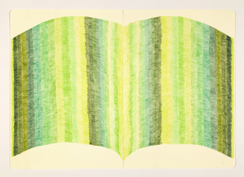 JESSICA DICKINSON from: notebook drawings and notations >  James Fuentes Online > July 15–August 15, 2020 colored pencil on paper with linen tape