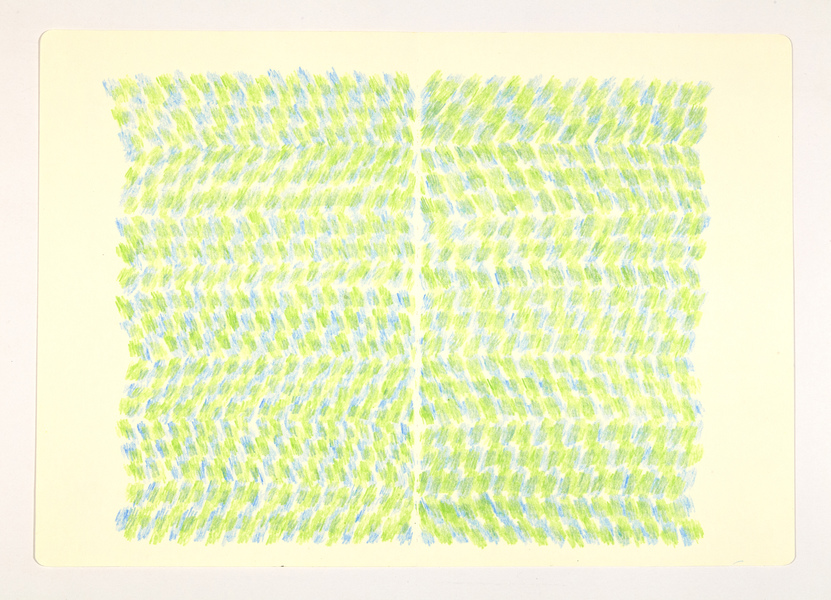 JESSICA DICKINSON from: notebook drawings and notations >  James Fuentes Online > July 15–August 15, 2020 colored pencil on paper with linen tape 