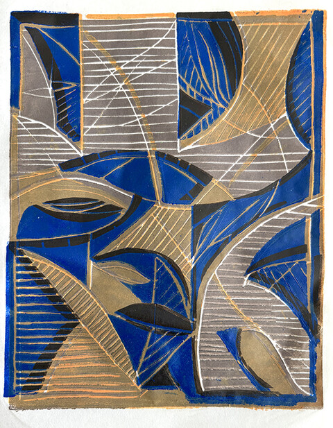 Jessica Snow Printmaking Four-color reductive linocut
