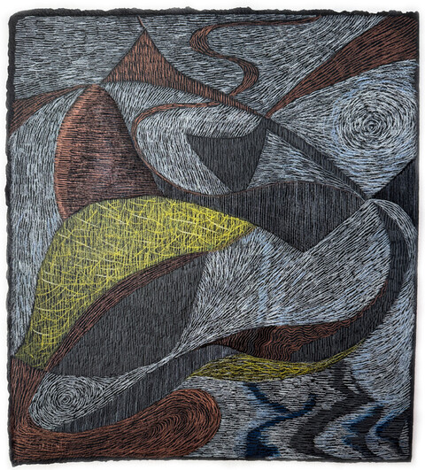 Jessica Snow Works on Paper Black acrylic and colored pencil on Arches 300