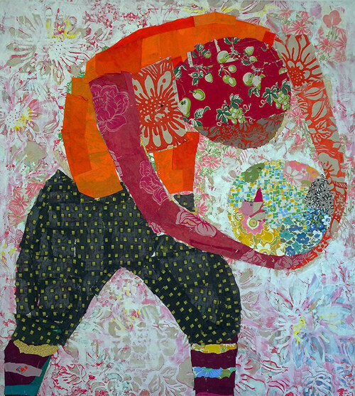  Recent Paintings Silkscreen, fabric, acrylic and collage on canvas