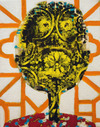  Heads 2013 Silkscreen, frottage and acrylic on canvas