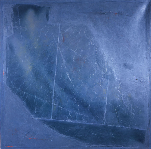 Jill Glover Figures Two oil, gampi & photography on canvas | h: 24 w: 24 / h: 76 w: 76