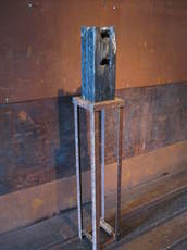 JIM FELICE Sculpture Charred Wood with Steel Stand