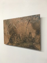 JIM FELICE Painting acrylic urethane, fire and matches on aluminum panel