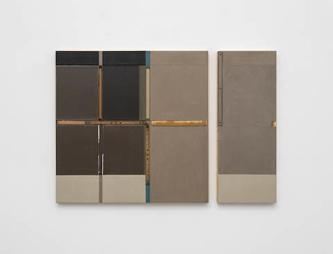 John Fraser  Graphite, Acrylic, and Mixed Media Collage on Wood Relief Panels