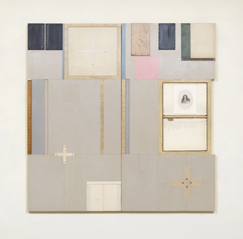 John Fraser  Mixed-Media Collage on Wood Panel Construction, with Found Objects