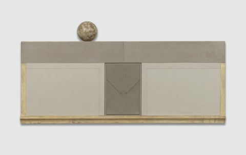 John Fraser  Mixed Media Collage on Wood Panel Construction w/ Found Object