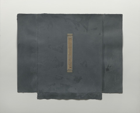 John Fraser  Graphite, Acrylic, Graphite Wash, and M/M Collage on Collaged Handmade Papers, Waxed Cording