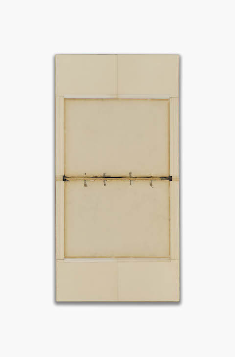 John Fraser  Inlaid Mixed Media Collage on Wood Panel