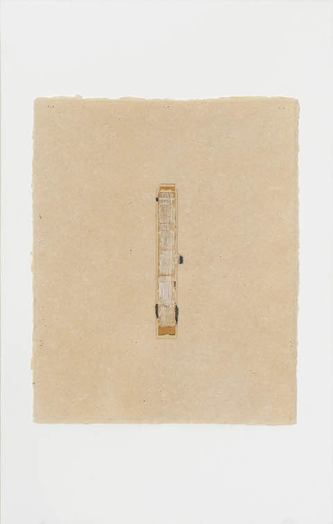John Fraser  Graphite, Acrylic, M/M Collage on Handmade Paper (waxed cording)                   Attached to 8-ply, warm white, acid-free, rag board (32" x 20", each)