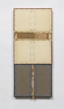 John Fraser work in relief Graphite, Acrylic, and M/M Collage on Wood Panel Construction