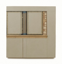 John Fraser work in relief Graphite, Acrylic, and Mixed-Media Collage on Wood Panel Construction