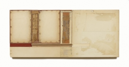 John Fraser work in relief Graphite, Acrylic, and Mixed-Media Collage on Wood Panel Construction