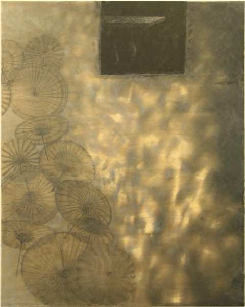 Kowloon Shimmer 2006 - 2010 Encaustic and collage on wood panel