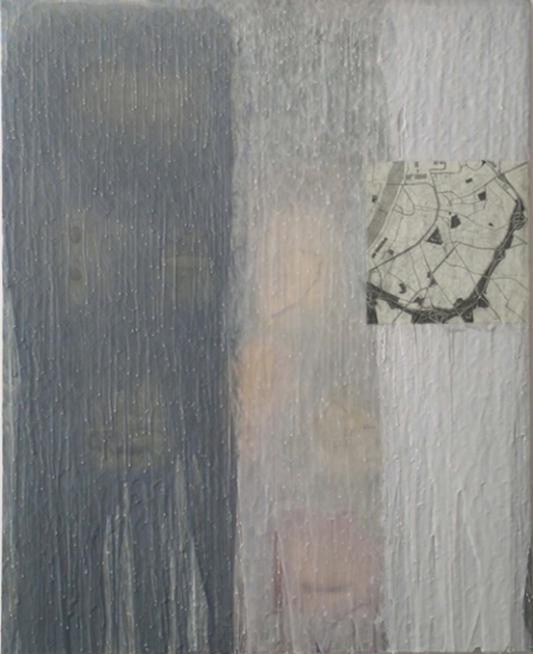  2001 - 2005 Encaustic and collage on wood panel