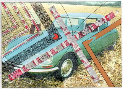 John Melville Postcards from the Autobahn mixed media/collage