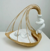John Newman  Sculpture - 2005-2008 woven wicker, wood, rope, papier maché, japanese paper, acqua resin, wood putty, armature wire, enamel paint