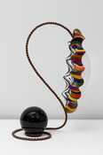 John Newman  Sculpture - 2015-2018 polished obsidian, forged iron, blown acrylic, paper mache, foam, wood, Japanese paper, armature wire, acqua resin, acrylic paint 