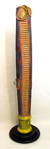 John T Adams Encaustic medium and found objects-"A Domestic Thread" Encaustic medium on found objects