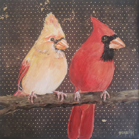 Joseph Borzotta Birds Acrylic on paper