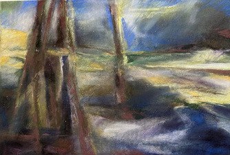 Karen A. Prendergast Works on paper 2025 Raw pigment, pastel, watercolor, gouache, and pencil on Arches paper