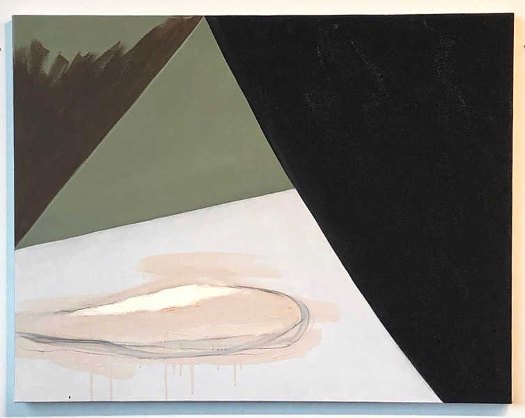 Karen Schifano Caretaker,  2020-2024 flash on canvas, watercolor pencil