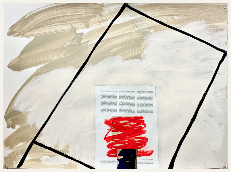 Karen Schifano New Beginnings: Paintings and Works on Paper, 2024- collage, flashe on paper