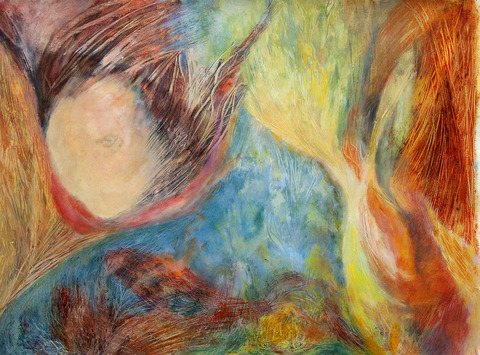 Seeing Blue Paintings on Paper 2010 oil and mixed media on primed archival paper